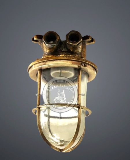 Antique Wiska Wall Bullseye Light Lamp With Shade