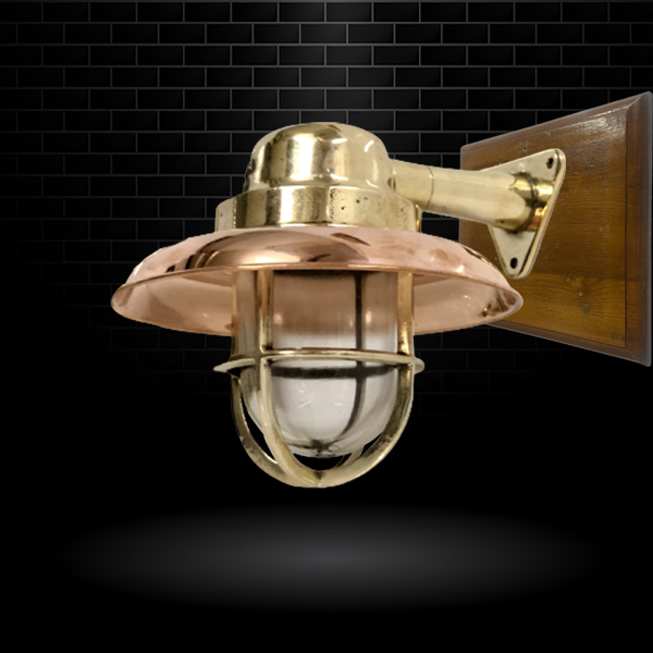 UEX1046 Nautical Outdoor Wall Sconce 16''H x 8''W, Antique Brass Finish,  Rockland Collection