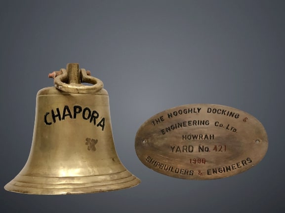 Salvaged Old Vintage CHAPORA Nautical Bell Plaque