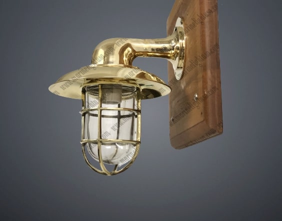 Authentic Nautical Antique Old Ship Brass Original Mount Bulkhead Wall Light 